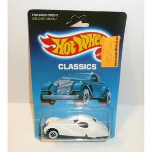 Talbot Lago White Car Hot Wheels Classics Die Cast Metal vtg 1988 Mattel Gangsta